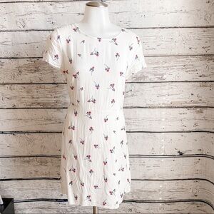 FREE PEOPLE Womens White Floral Empire Waist Dress